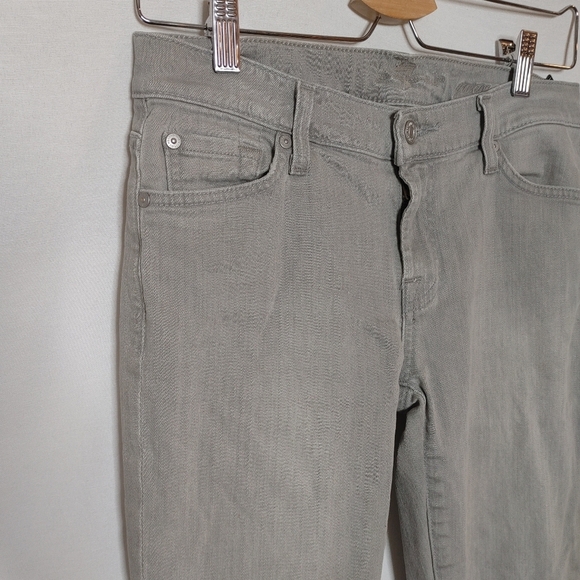 Seven for all Mankind 7FAM Gwenevere Light Gray 27 Mid Rise Skinny Slim Jeans - Picture 4 of 7